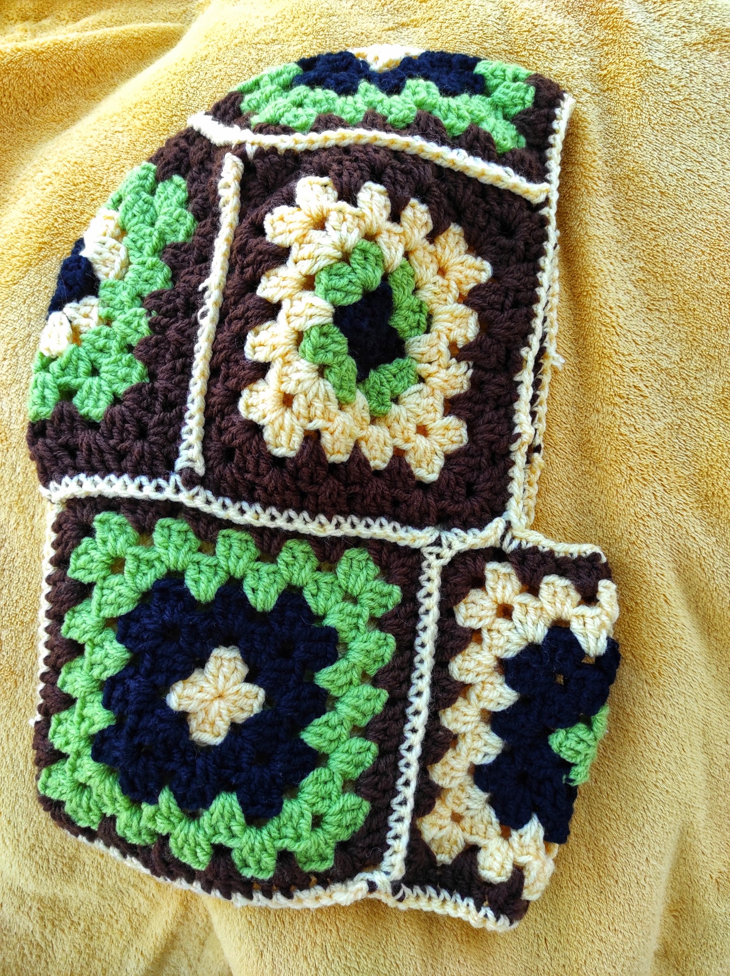 Balaclava/cagoule granny squares crochet femme/homme