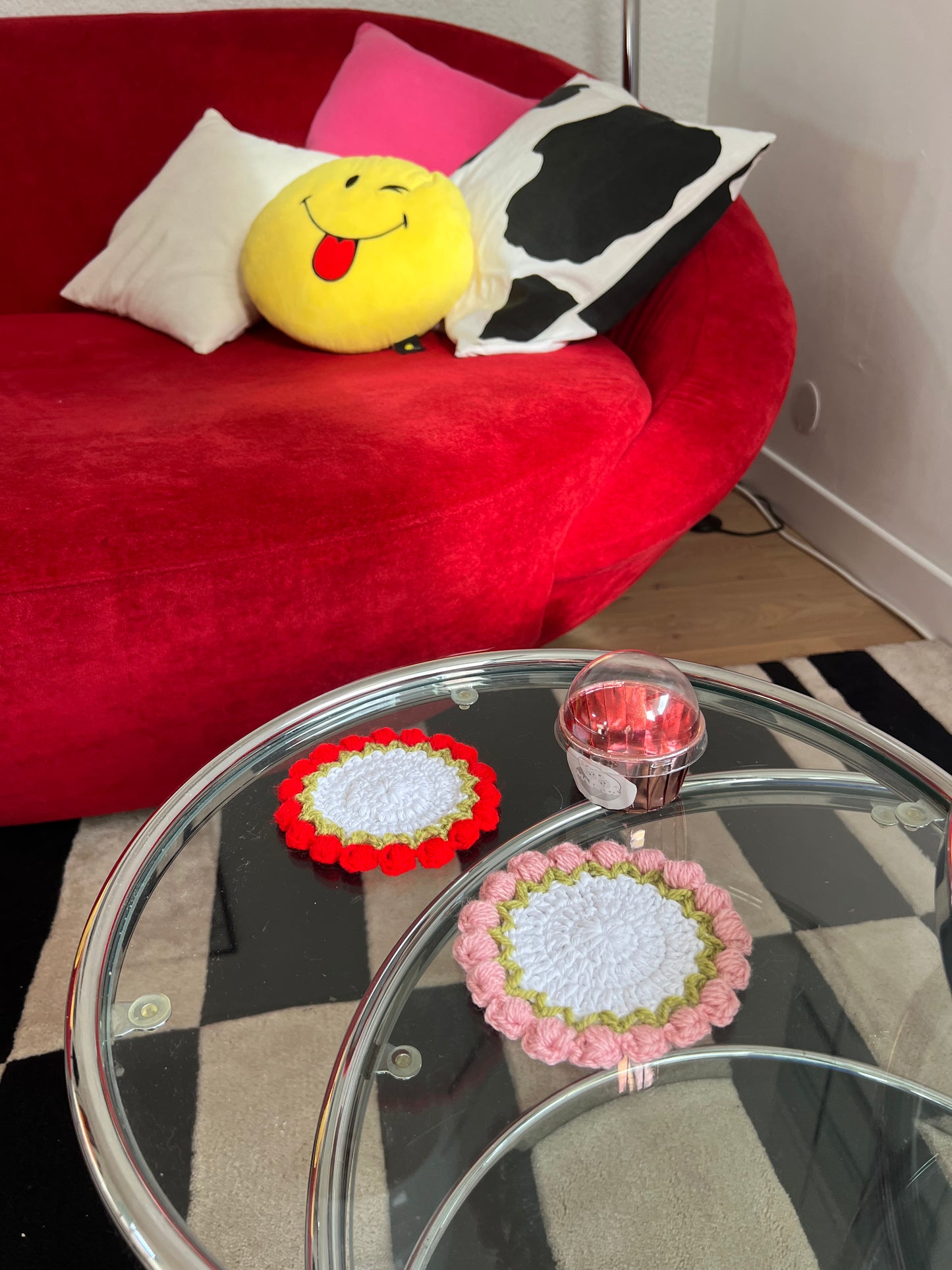 Cupcakus - Sous-verre en crochet fait main idée cadeau