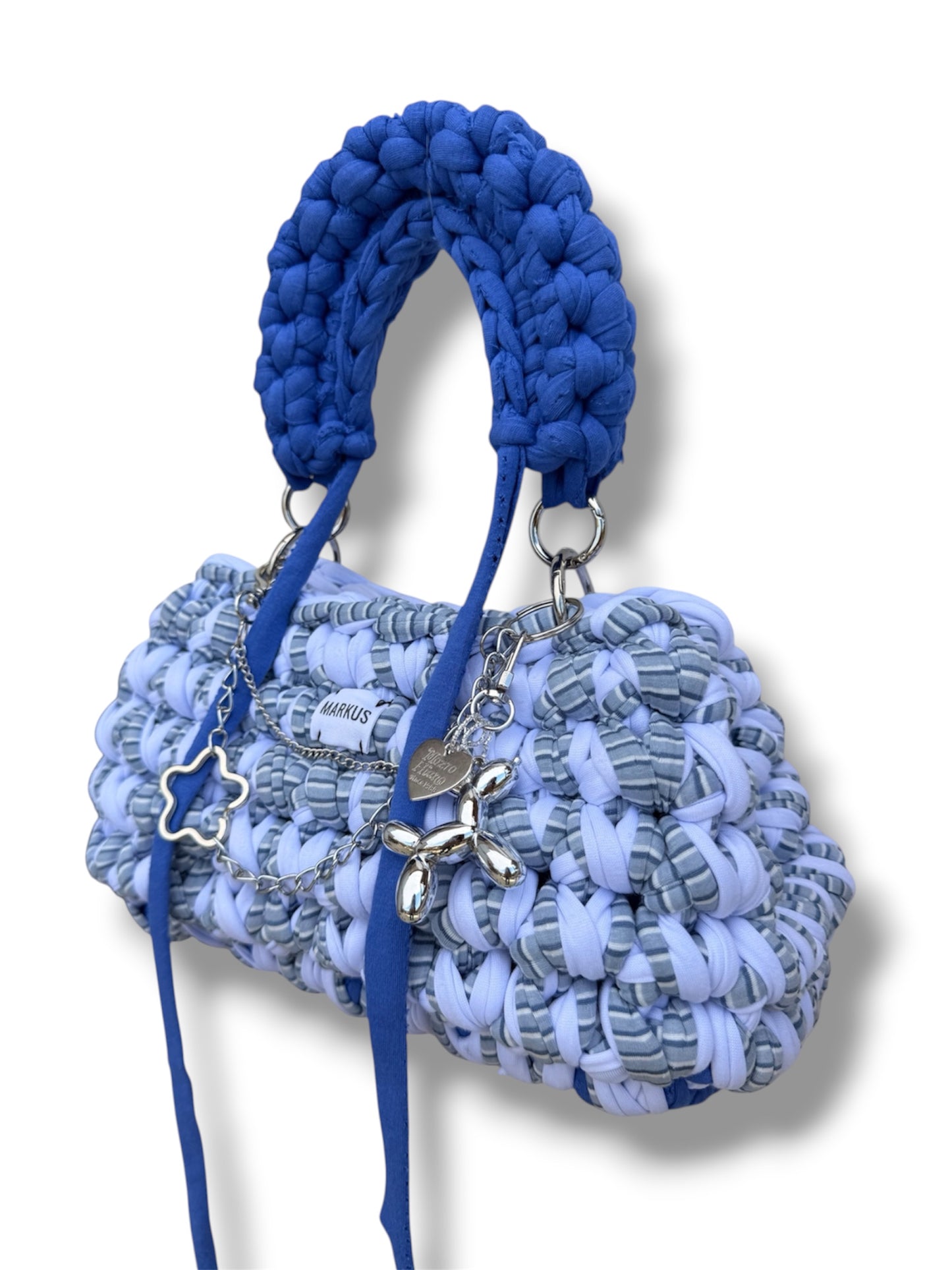 Kokonus - Sac à main crocheté en fil T-shirt recyclé | Sac bandoulière original fait main