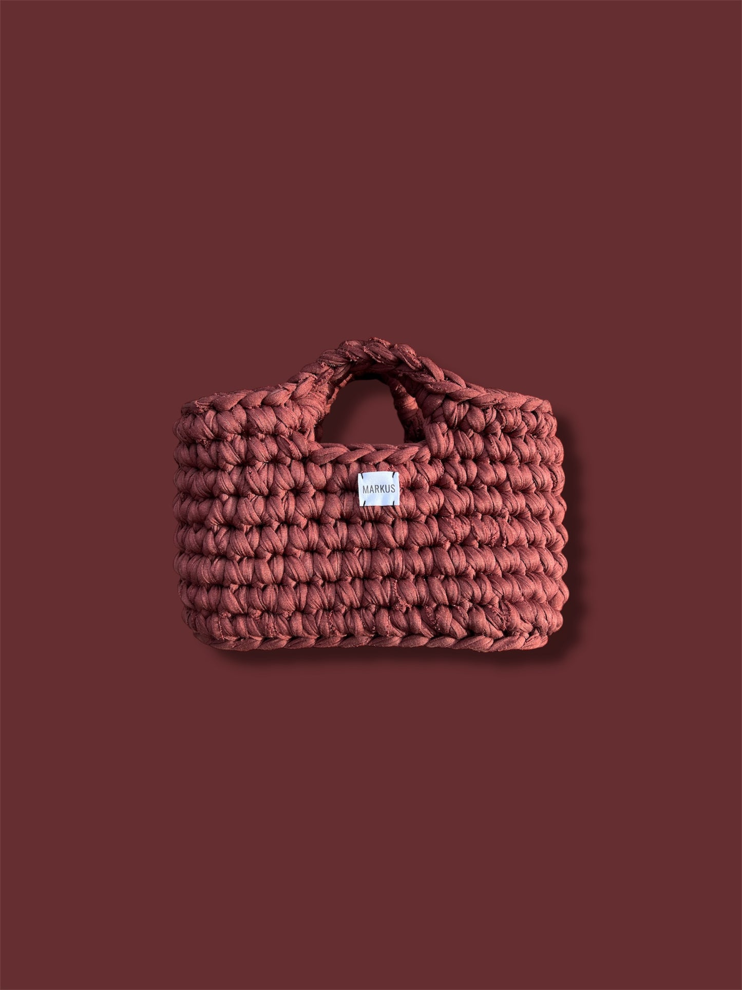 Kabakus - Mini sac cabas crocheté tendance pratique marron