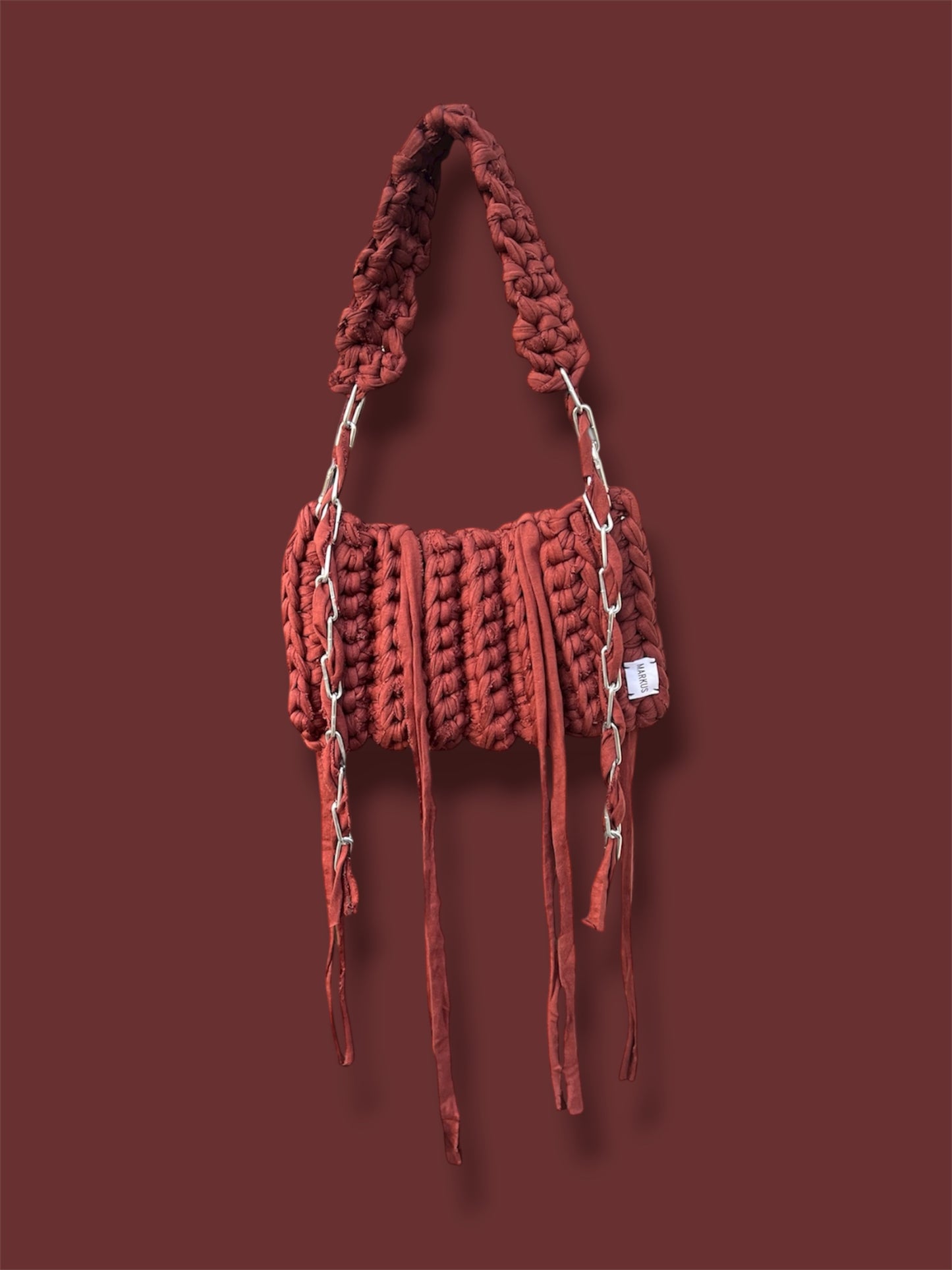 Ranch’kus Bag - Sac à main crochet 2 en 1: bandoulière et sac à main marron