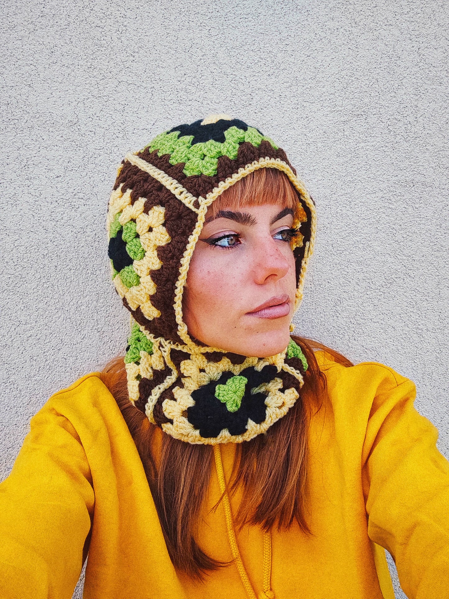 Balaclava/cagoule tendance granny squares crochet femme/homme