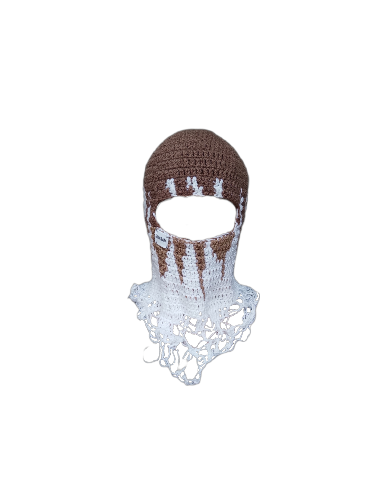 Cagoule tendance beige au crochet main femme et homme