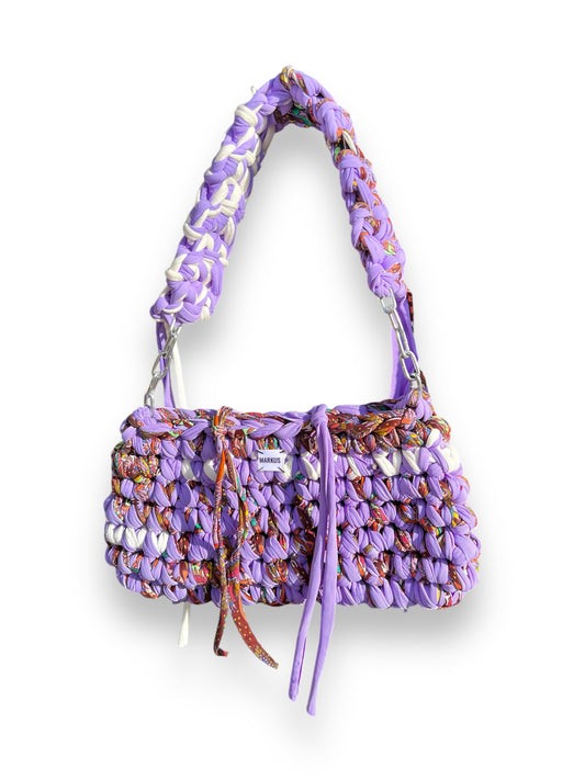 Chainus - Sac à main crochet avec détails chaînes imprimés violet
