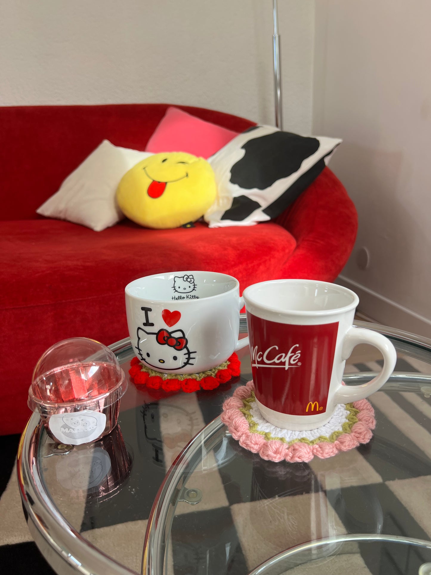 Cupcakus - Sous-verre en crochet fait main dans une boîte à cupcake idée cadeau
