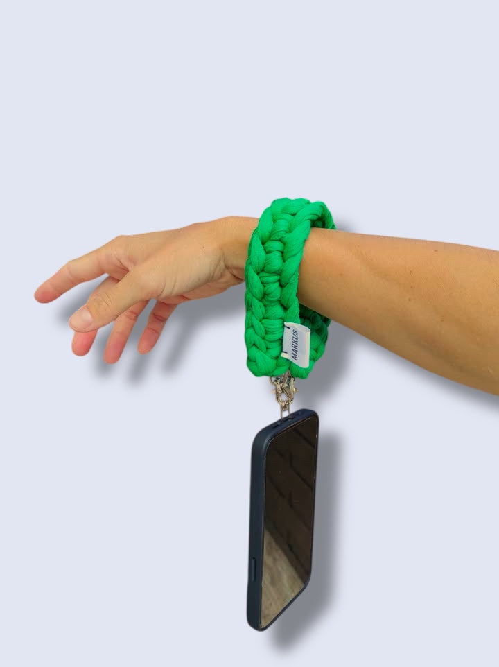 Dragonus - Cordon bracelet pour téléphone au crochet vert lacoste