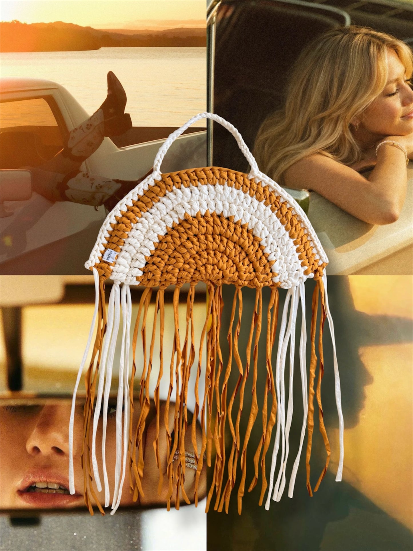 Taco Bellus - Sac en crochet bohème à franges fait main