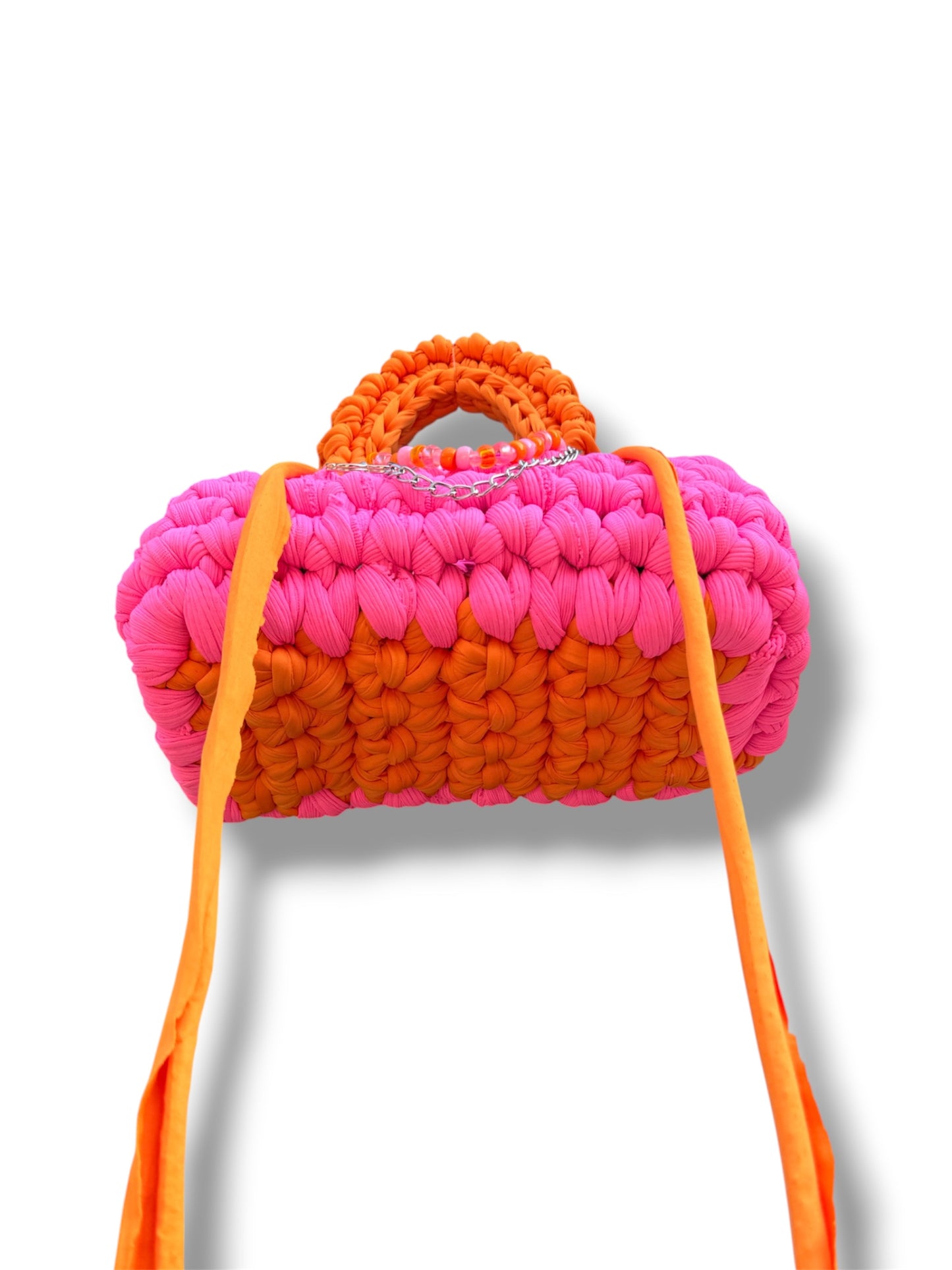 Kokonus - Sac à main crocheté en fil T-shirt recyclé | Sac bandoulière original fait main