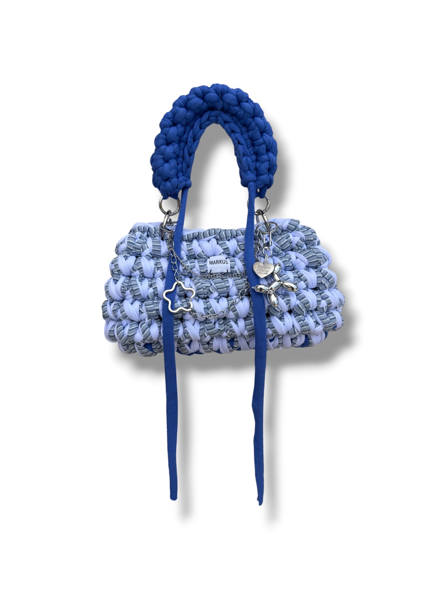 Kokonus - Sac à main crocheté en fil T-shirt recyclé | Sac bandoulière original fait main