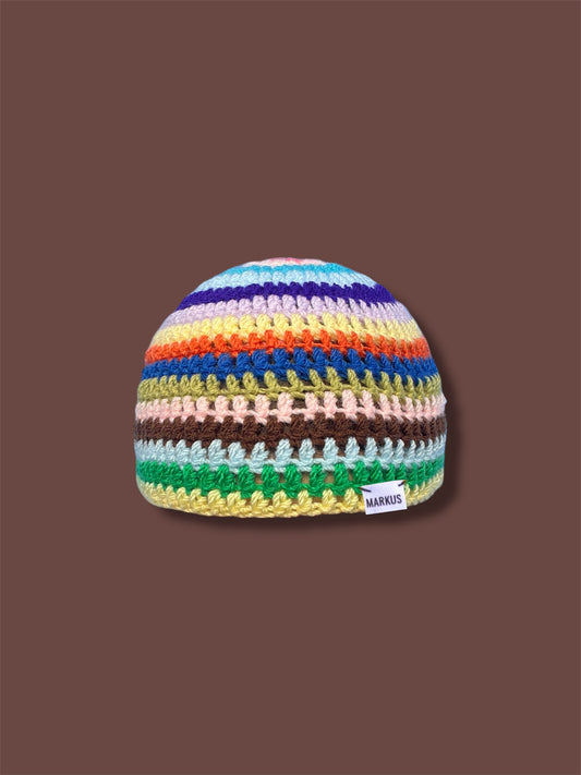 Stripus - Beanie/Bonnet crochet rayé unisexe