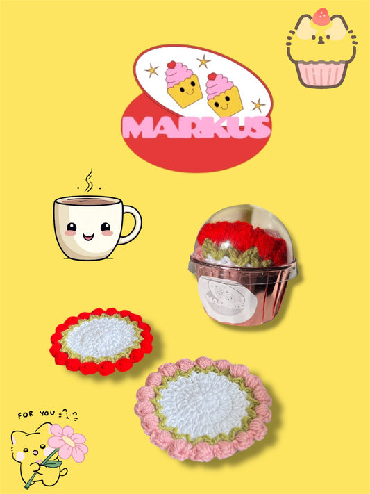 Cupcakus - Sous-verre en crochet dans une boîte à cupcake