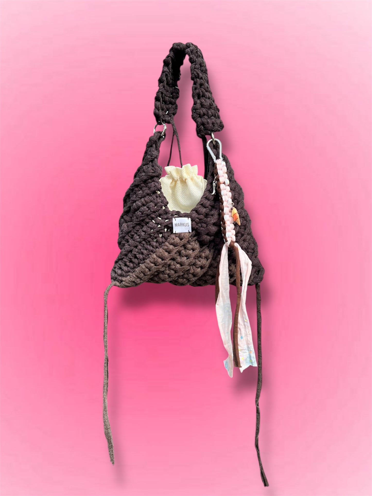 Scoubidus - Porte clés scoubidou en fils t-shirt recyclés
