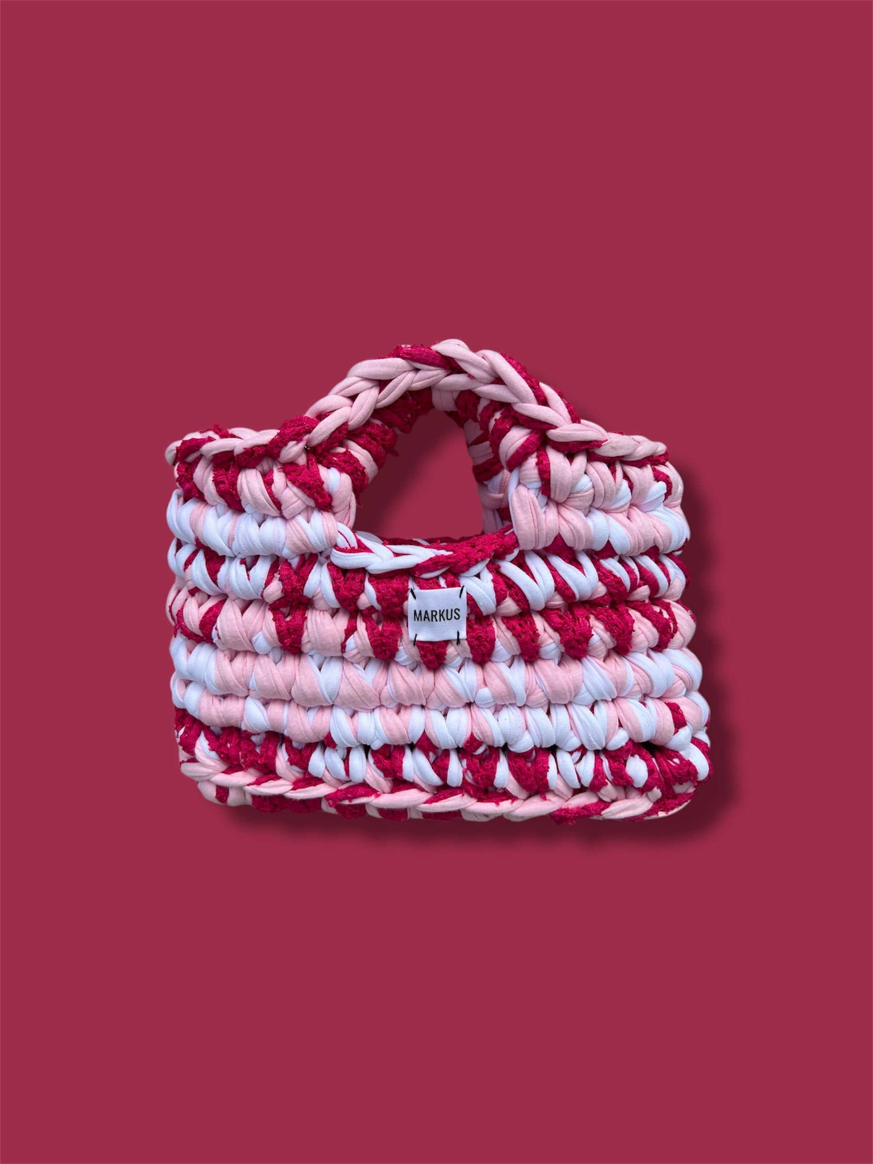 Kabakus - Mini sac cabas crocheté tendance pratique fushia
