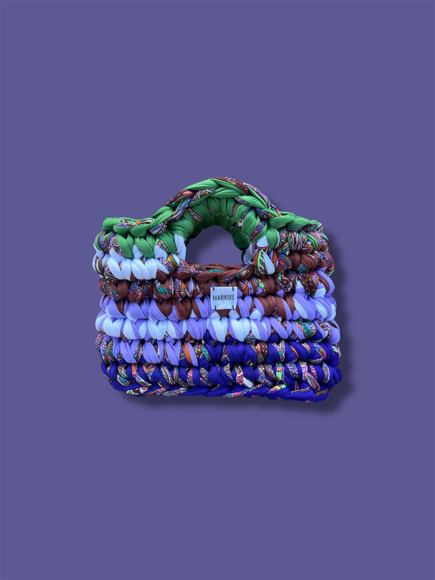 Kabakus - Mini sac cabas crocheté tendance pratique violet