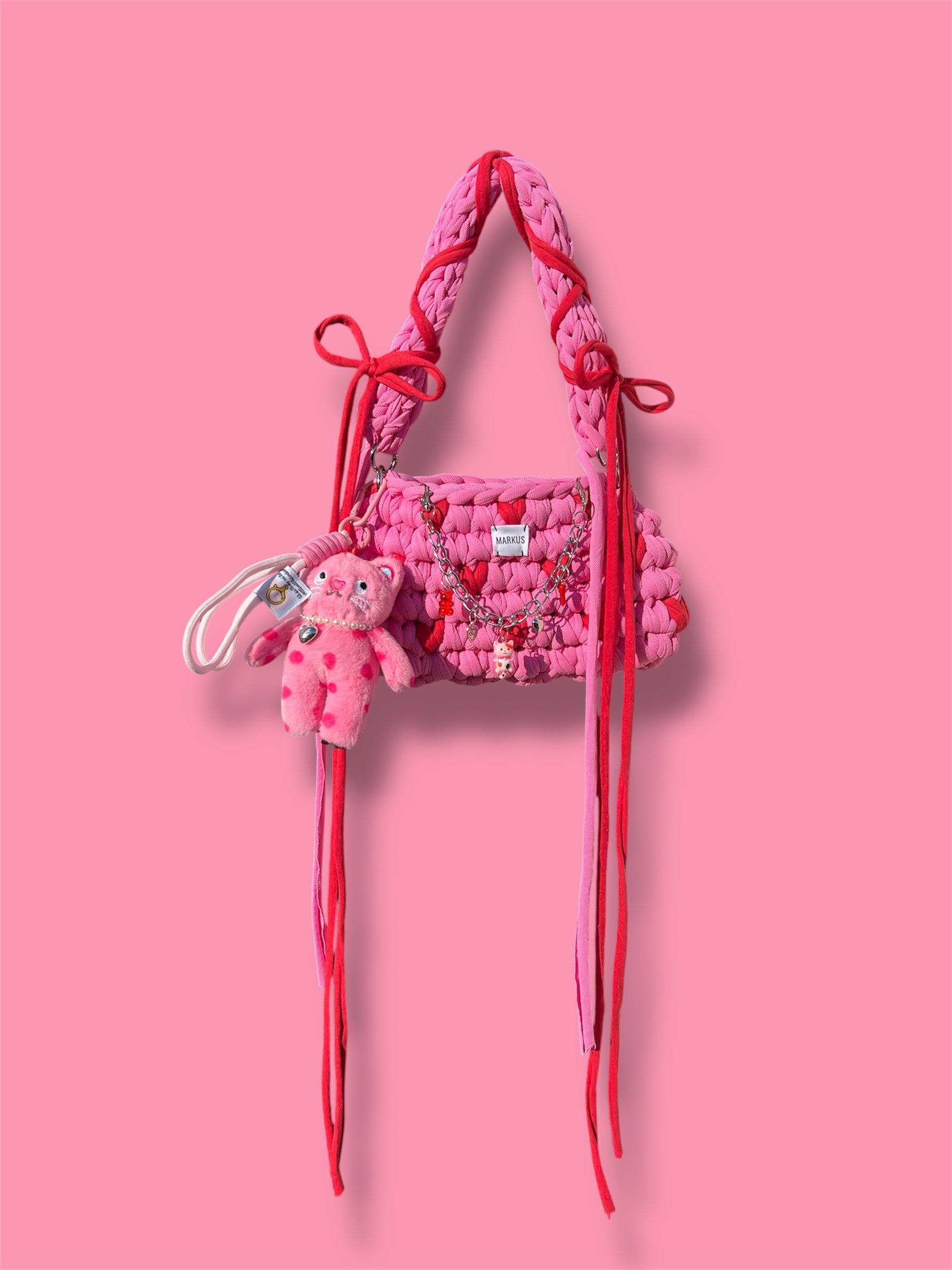 Kawaiinus Bag – Mini sac à main rose st valentin crocheté à la main tendance
