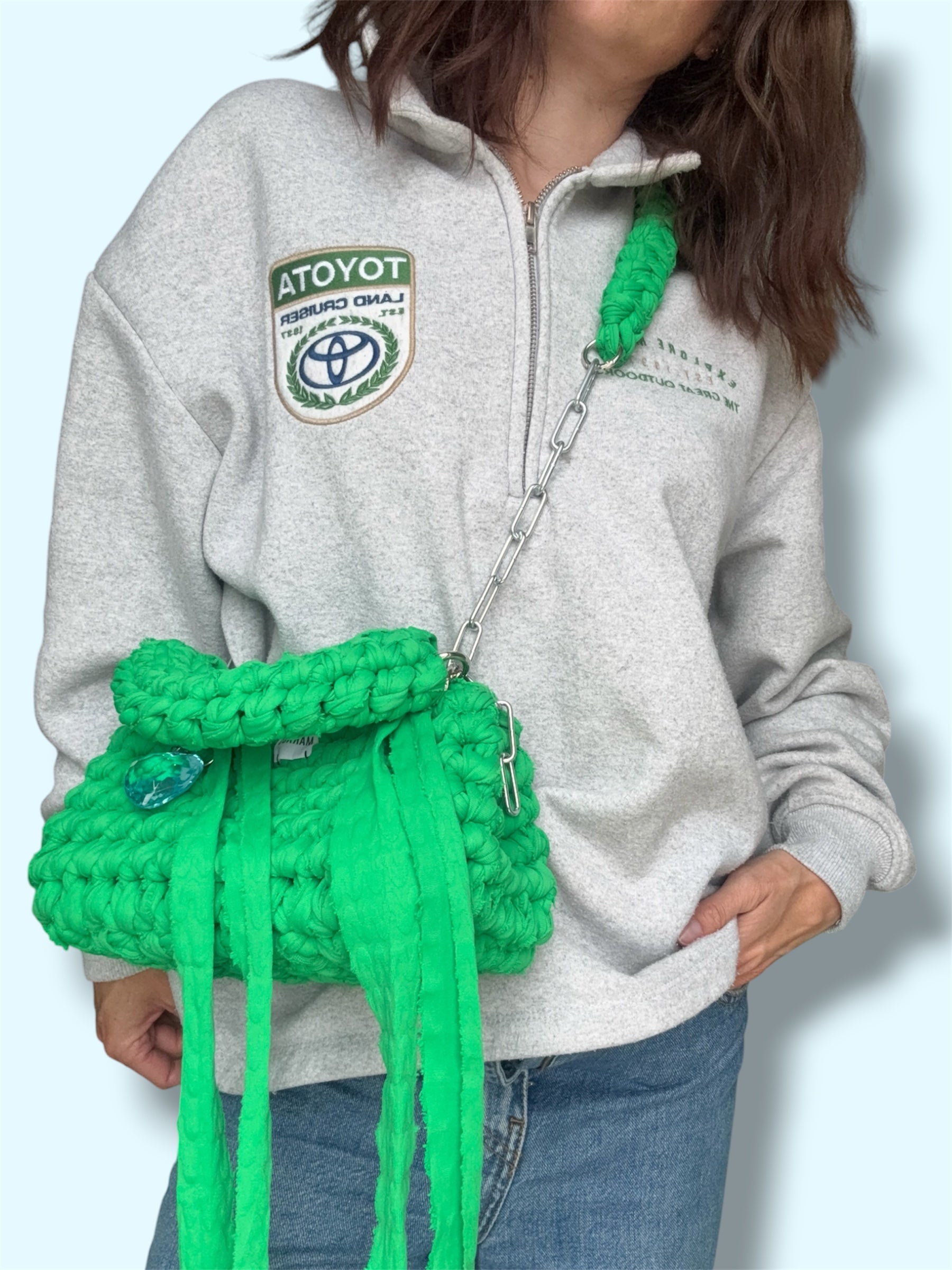 Kokonus-sac a main et sac bandoulière vert t-shirt recyclés tendance