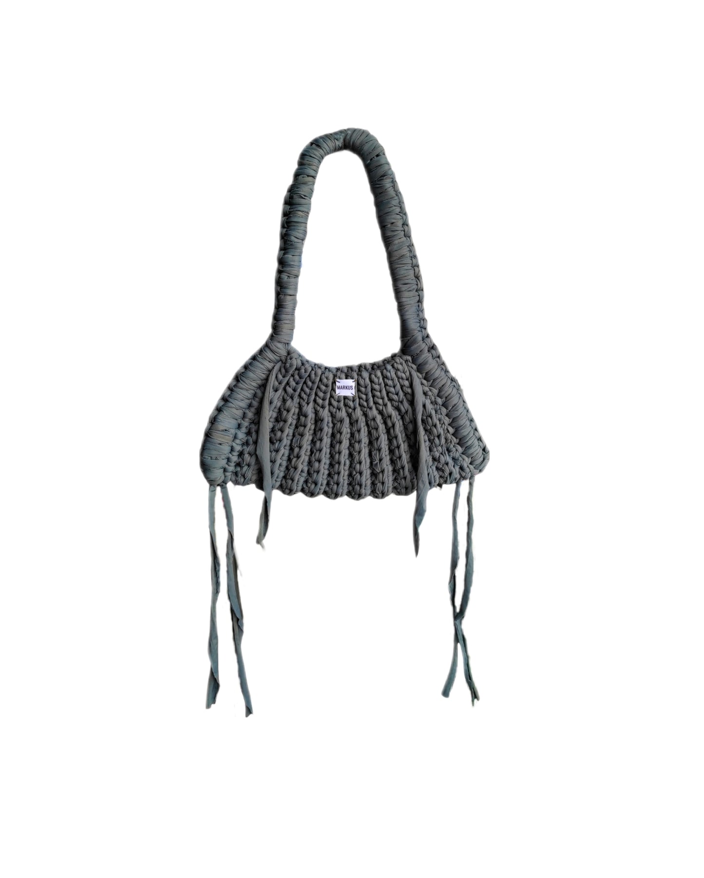 Ranch Bag - Sac à main crochet tendance avec lanières, style country anthracite en fils t-shirt recyclé chic et élégant, Markus