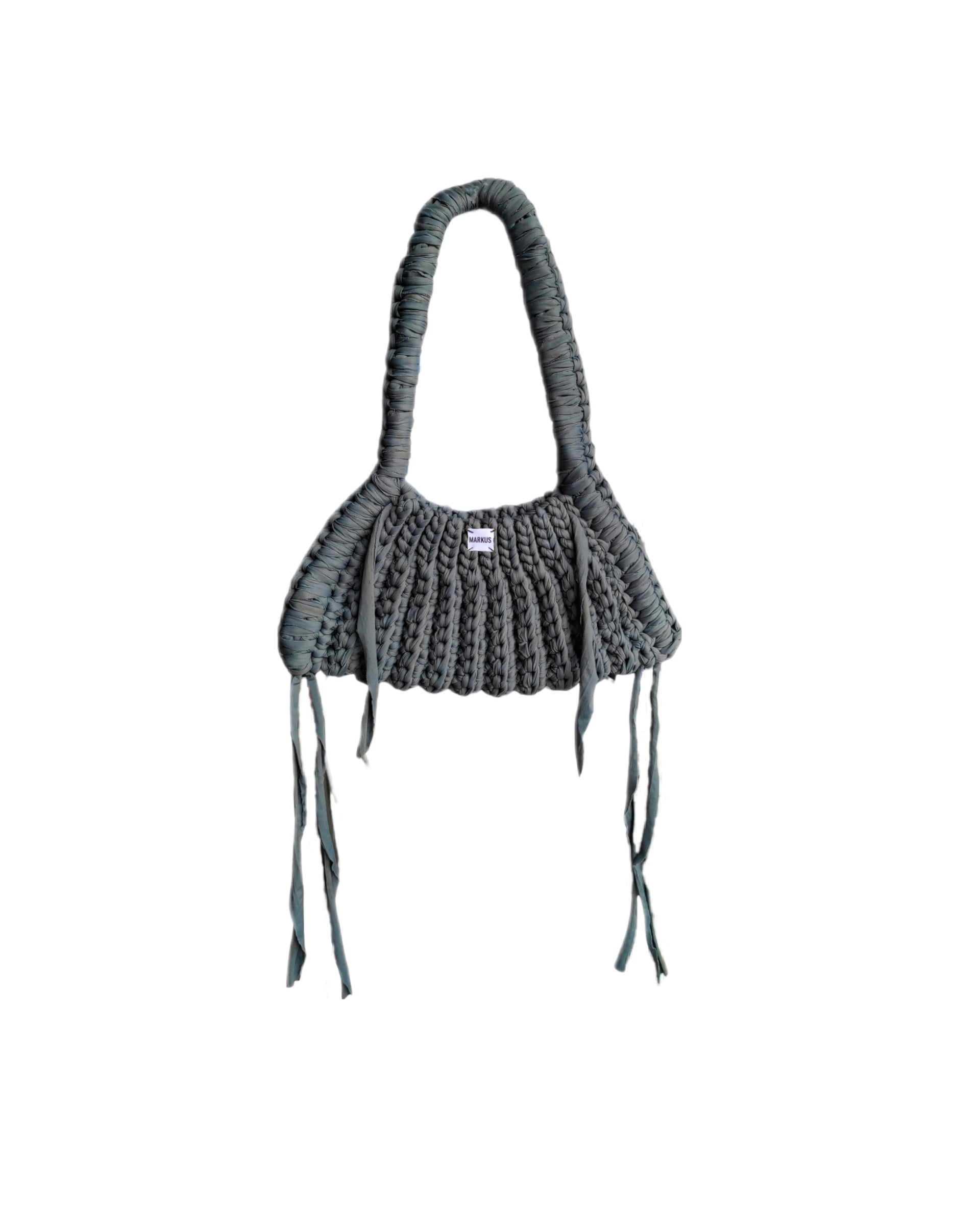 Ranch Bag - Sac à main crochet tendance avec lanières, style country anthracite en fils t-shirt recyclé chic et élégant, Markus
