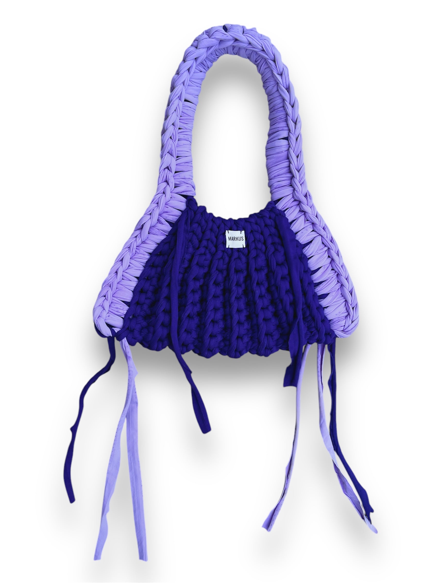 Ranch Chunky Bag - Sac à main crochet tendance avec lanières, style country violet,lila en fils t-shirt recyclé chic et élégant, Markus