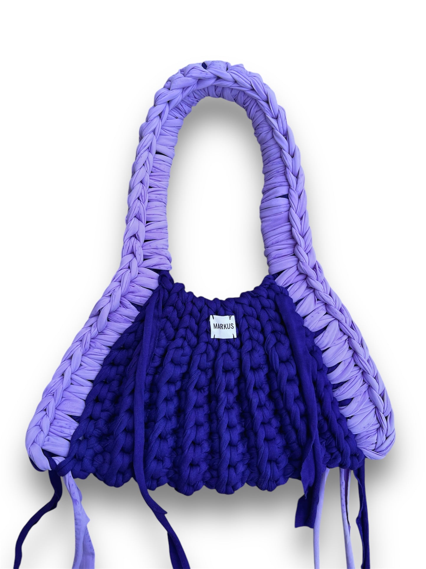 Ranch Chunky Bag - Sac à main crochet tendance avec lanières, style country violet, lila, purple en fils t-shirt recyclé chic et élégant, Markus