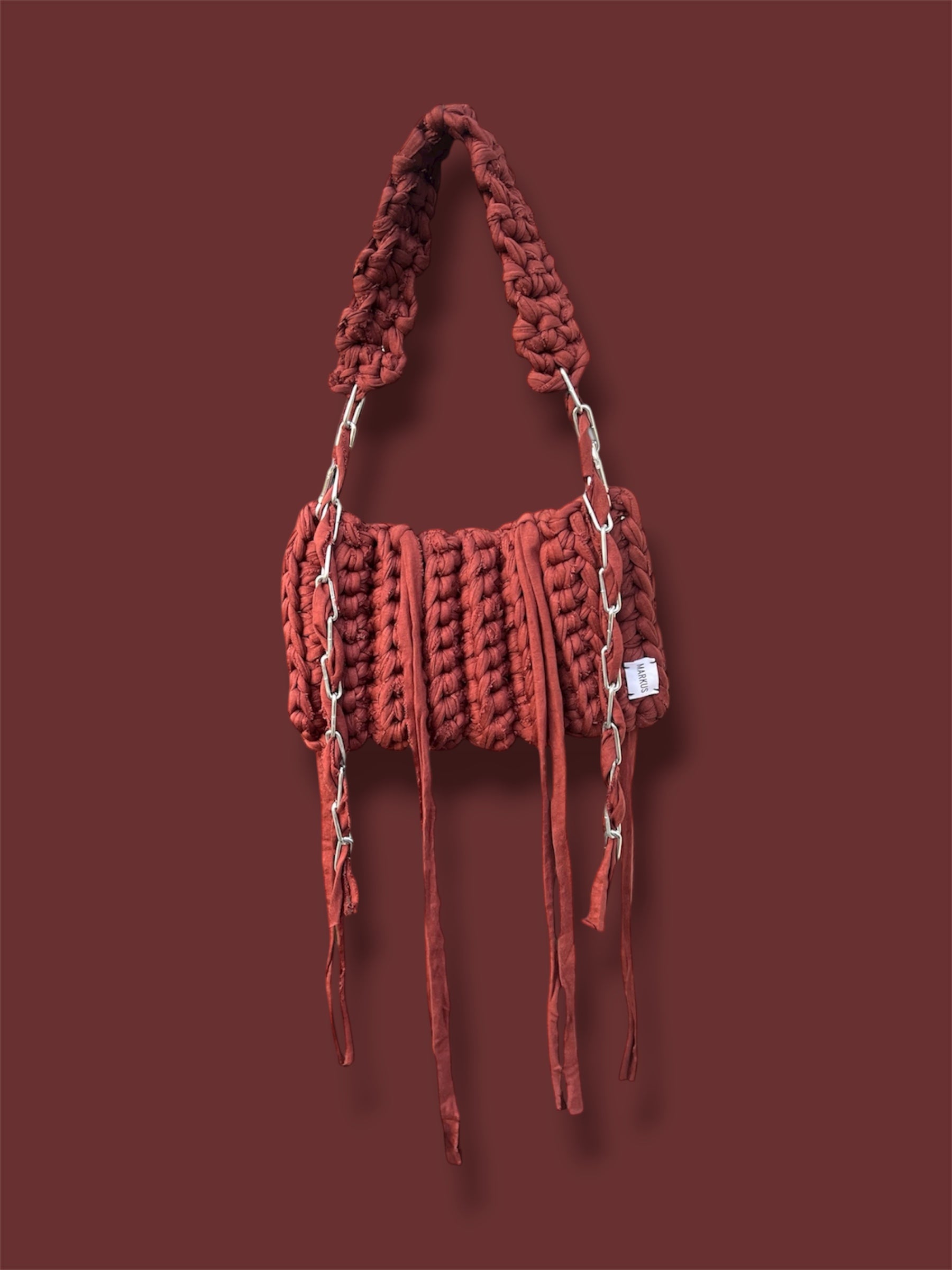 Ranch’kus Bag - Sac à main crochet 2 en 1: bandoulière et sac à main marron