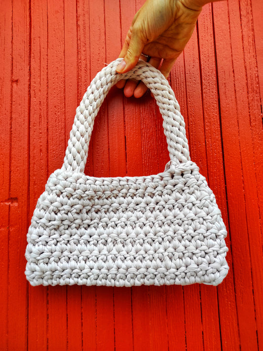 Sac à main au crochet fils recyclés nude femme