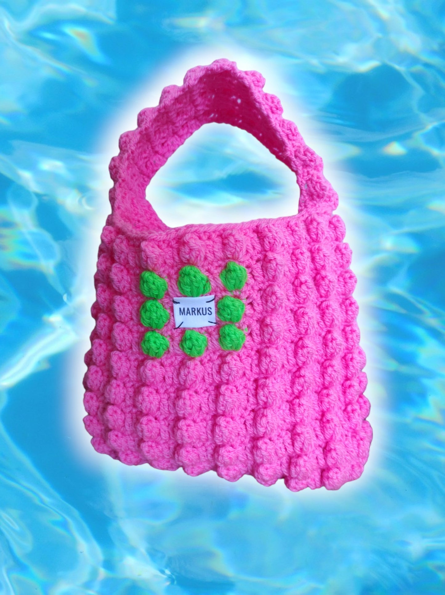 Sac à main au crochet main effet matelassé COS rose femme