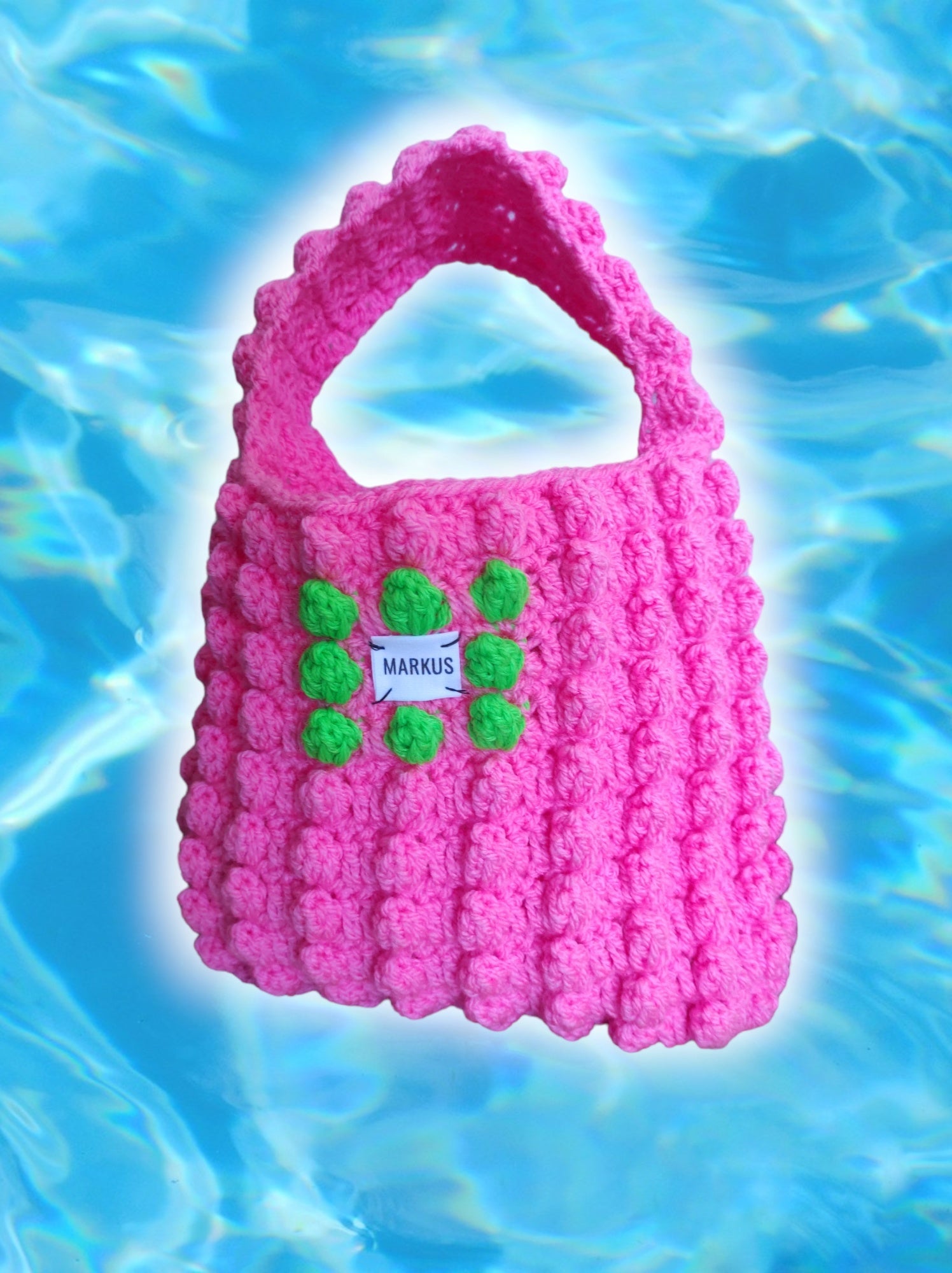 Sac à main au crochet main effet matelassé COS rose femme