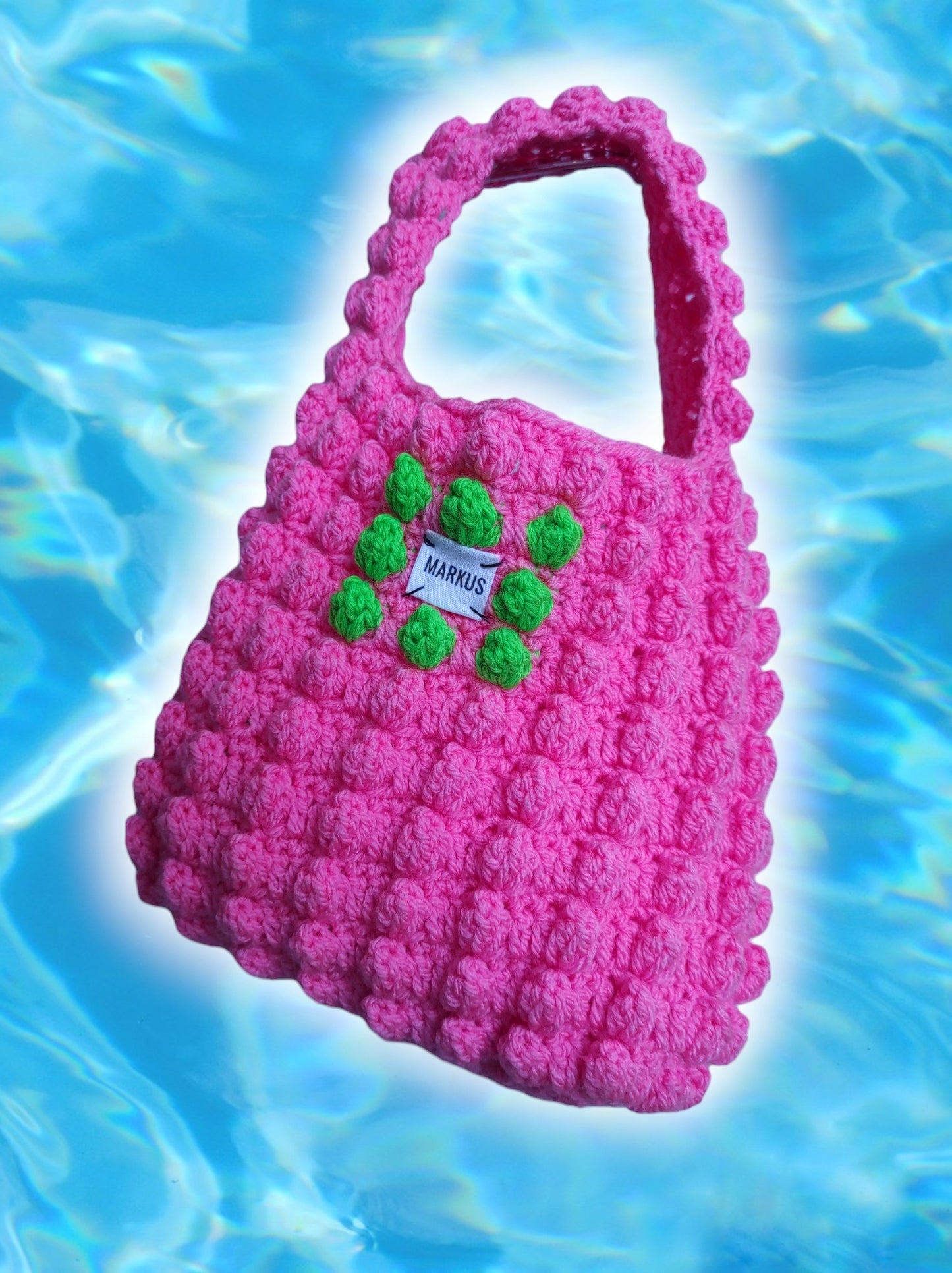 Sac à main crocheté effet matelassé COS rose femme
