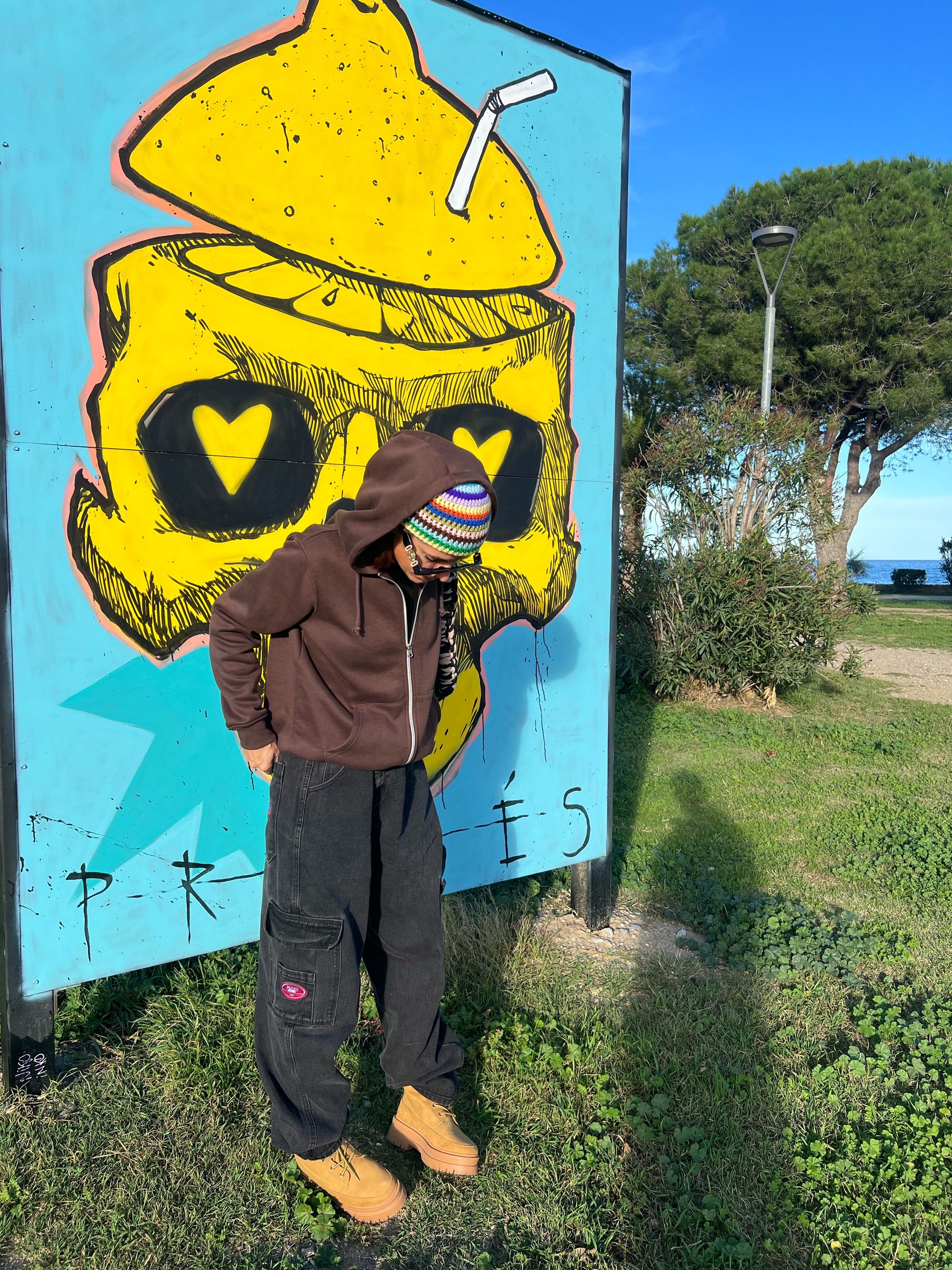Stripus – Beanie crochet rayé unisexe tendance, fait main avec un motif coloré unique